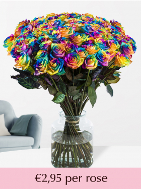 100 to 500 rainbow roses