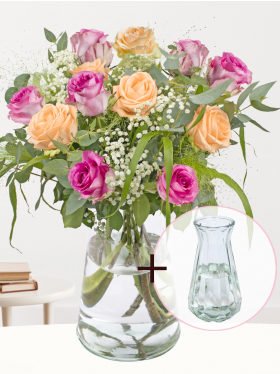 Mixed bouquet salmon-white