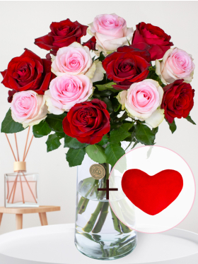 Rose bouquet Romy + plush heart