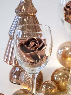 Copper coloured wax roses