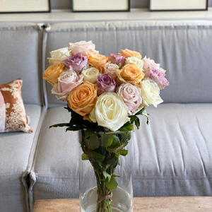 Customer picture: Pastel heart shaped bouquet